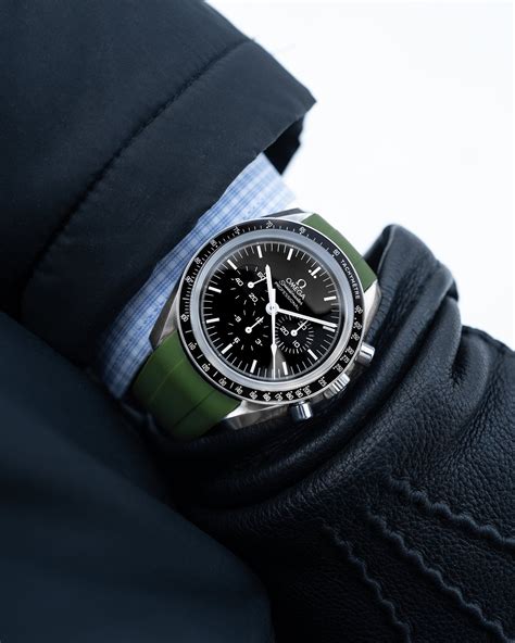 omega watch green strap|omega aftermarket straps.